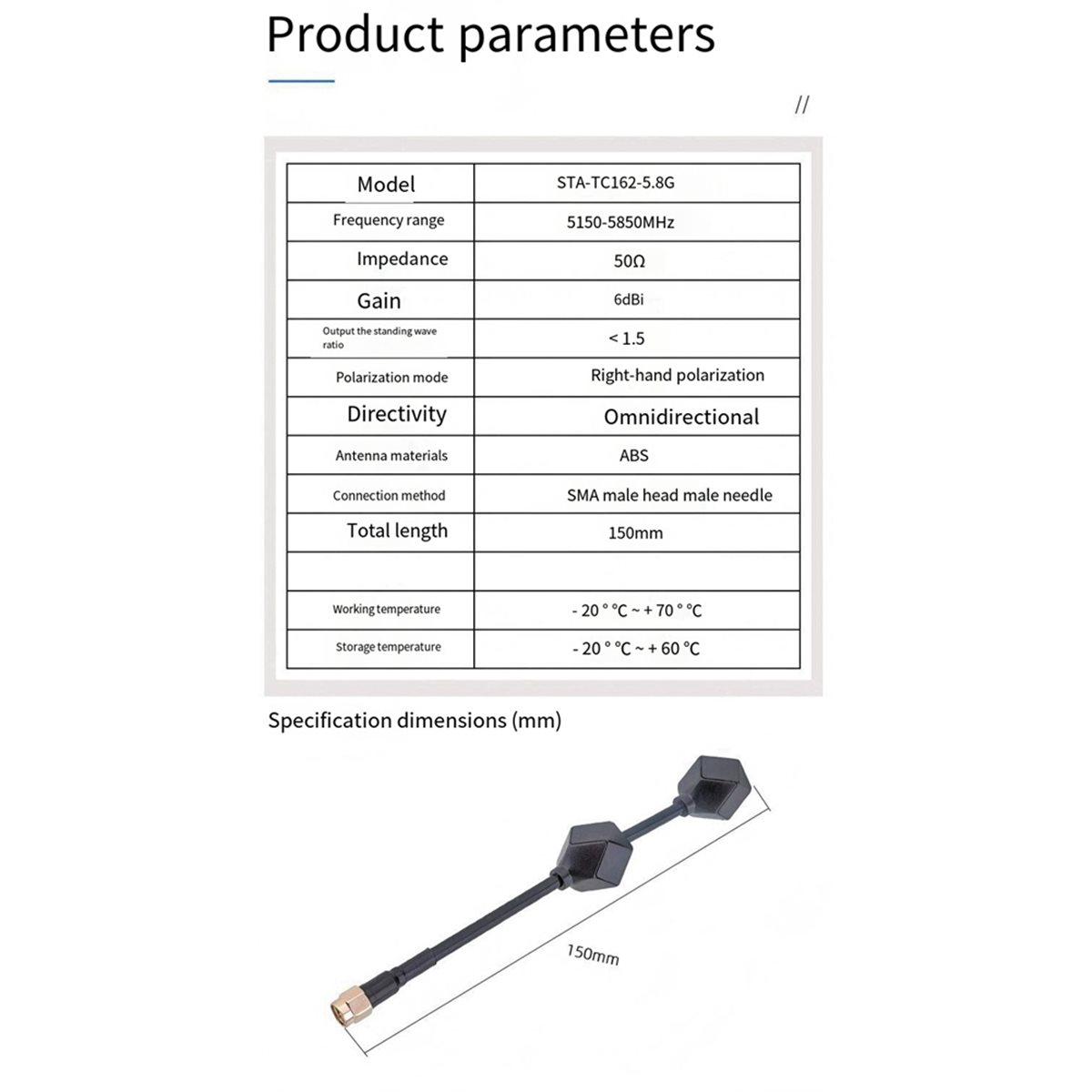 Antenne double à gain élevé 6d - Fpv Drone Antenna avis et prix
